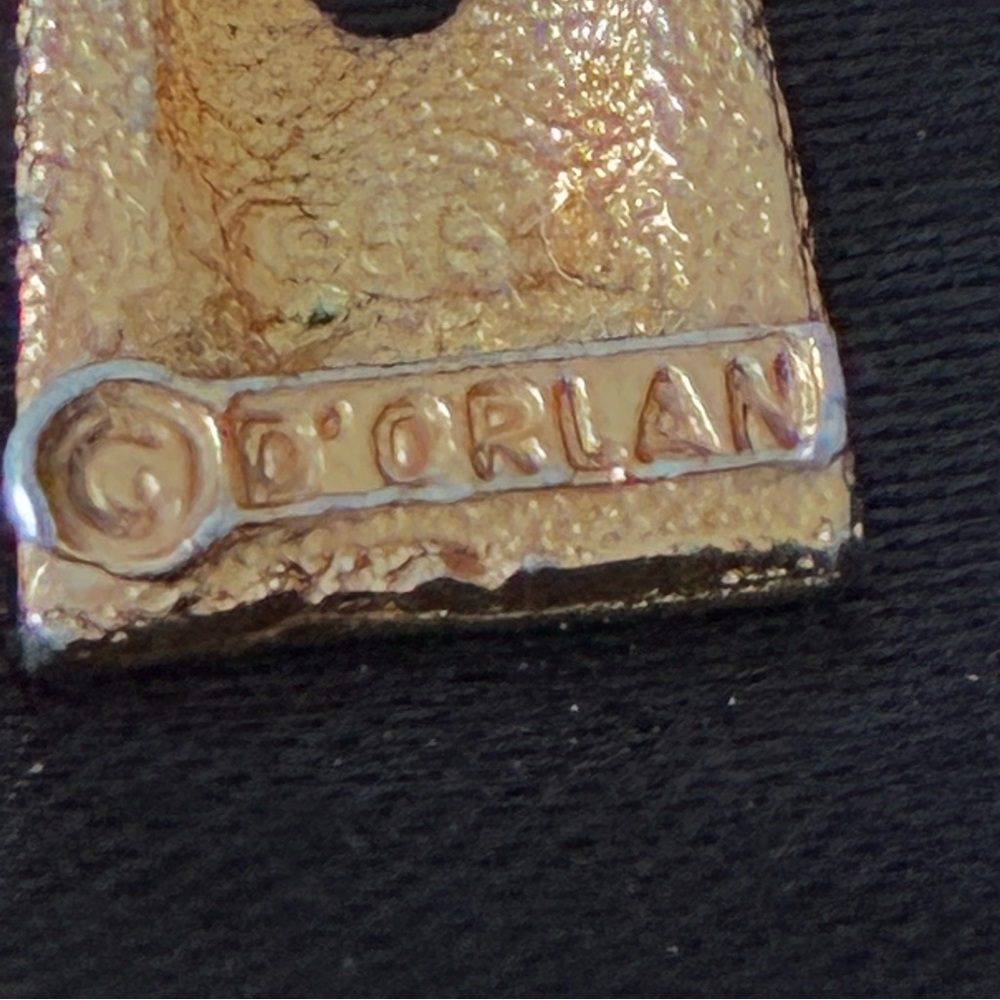 Vintage D'Orlan Gold Tone Clip On Dangle Earrings - Picture 6 of 7